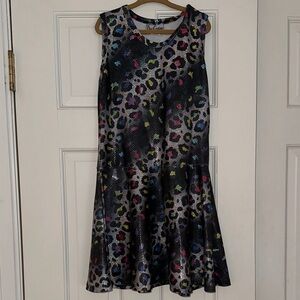 Vibrant Multicolor Leopard Print Kids Dress